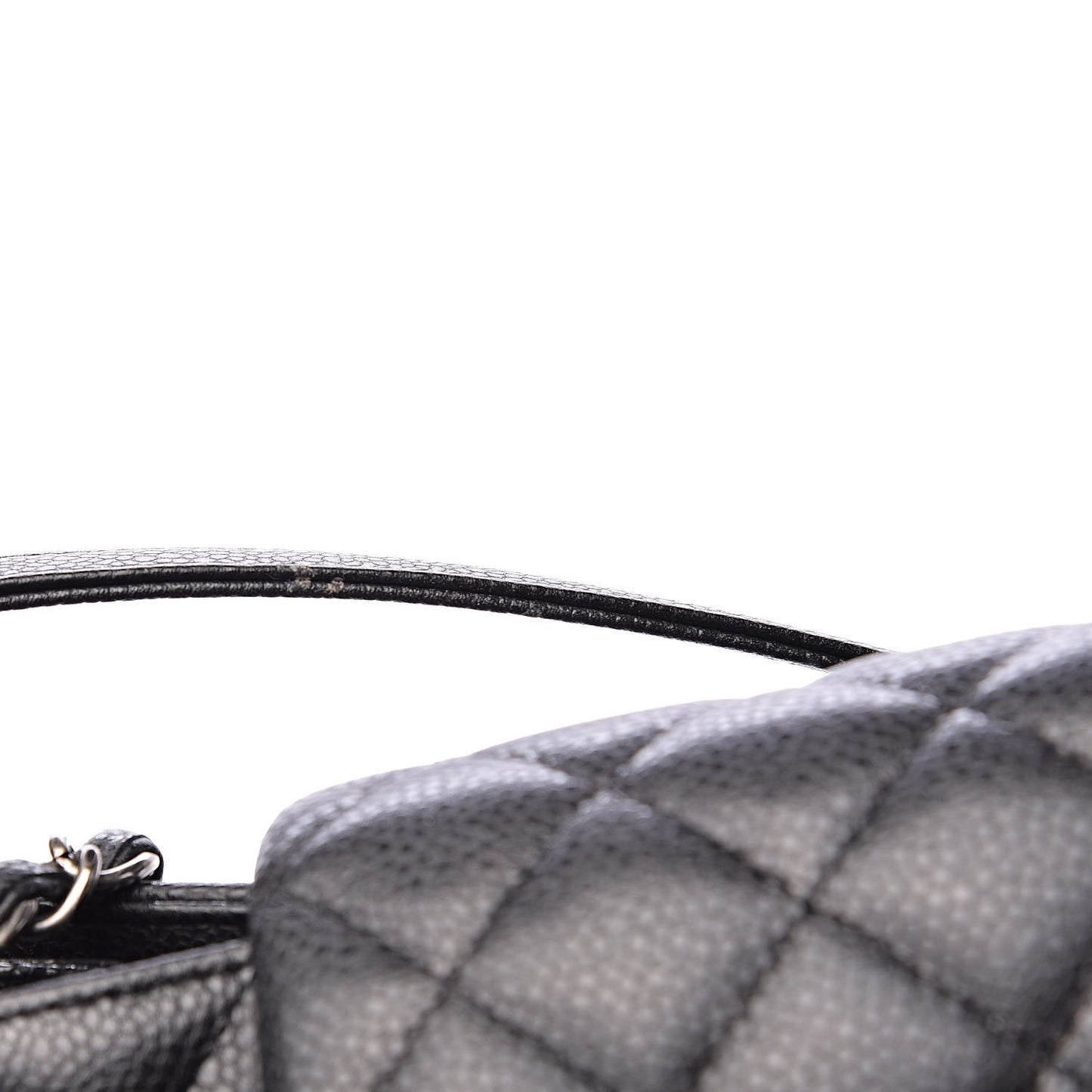 Caviar Quilted Flap Tote Dark Grey