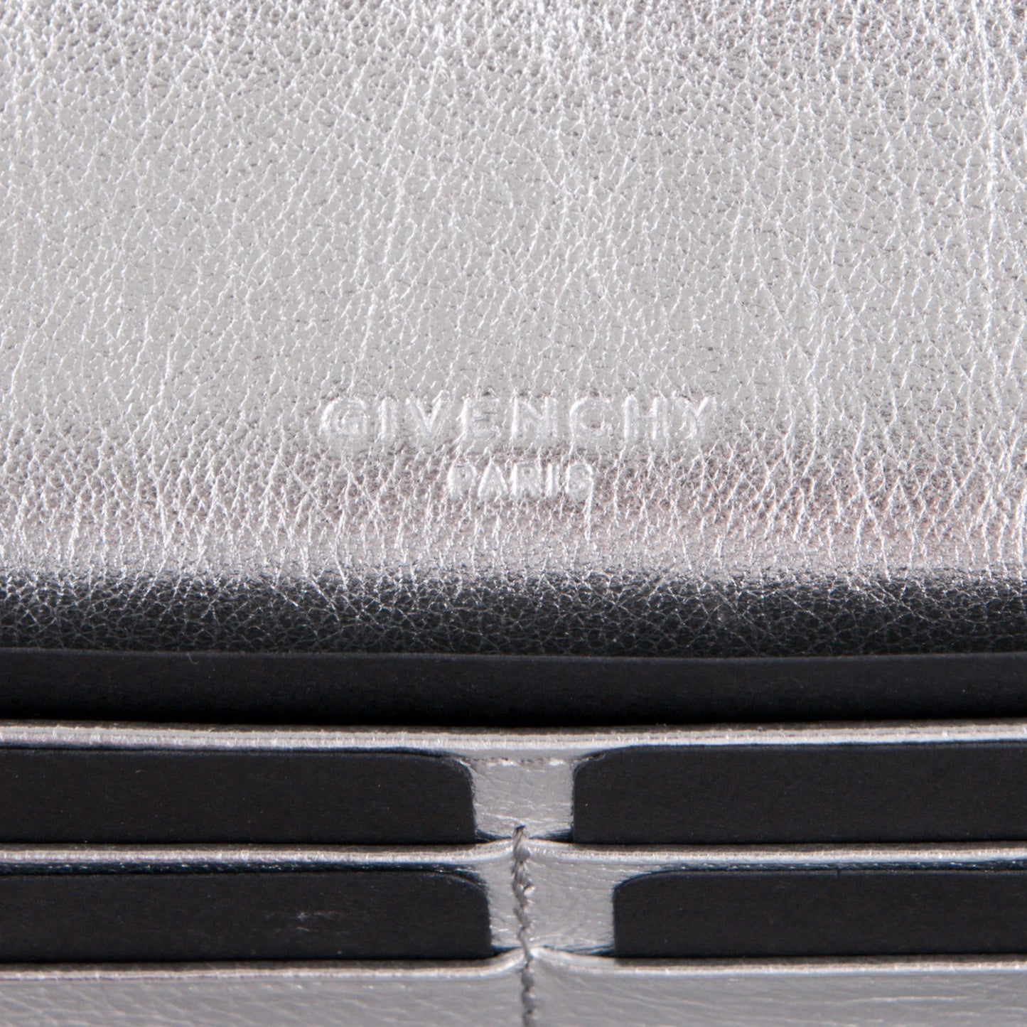 Metallic Calfskin Lizard Embossed Pandora Flap Continental Wallet Silver