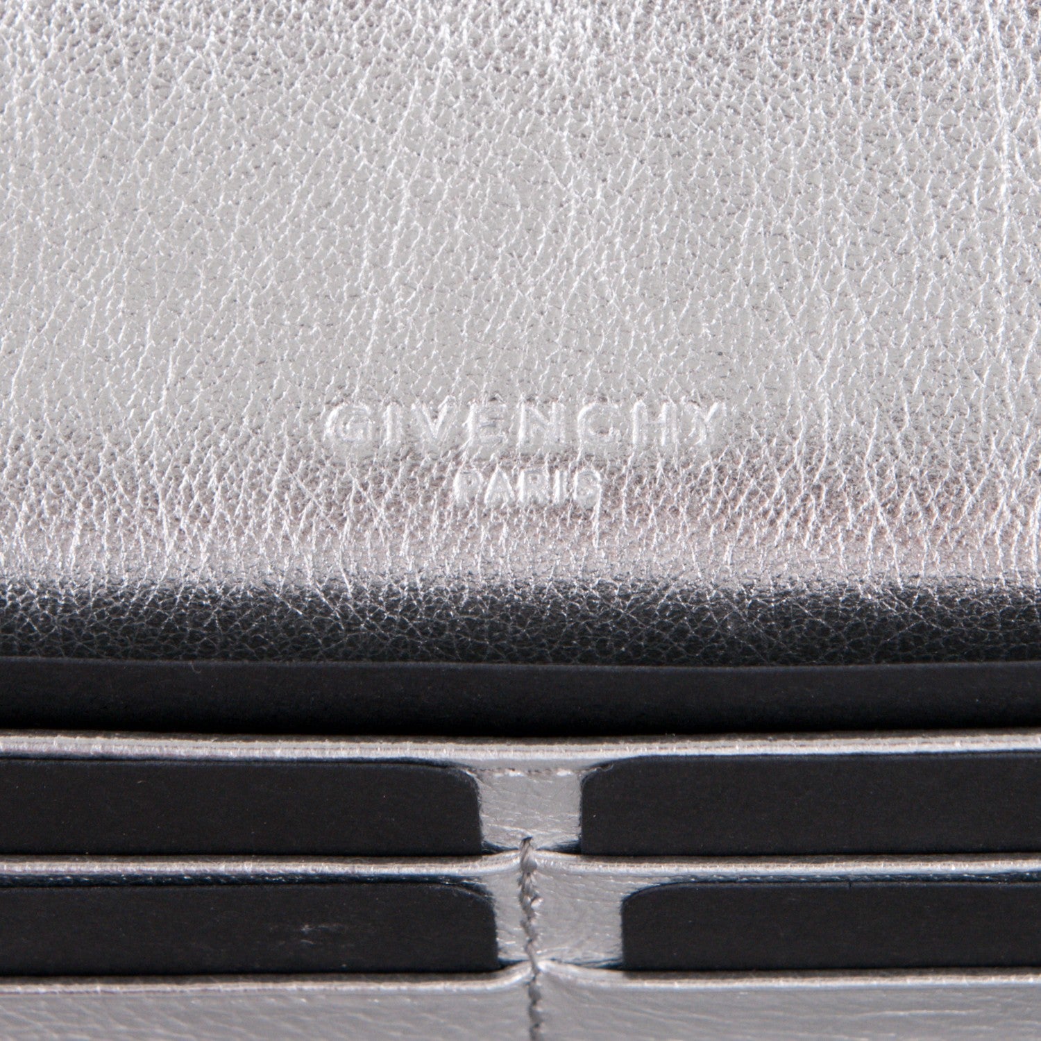 Givenchy Metallic Calfskin Lizard Embossed Pandora Flap Continental Wallet Silver 6 of 8