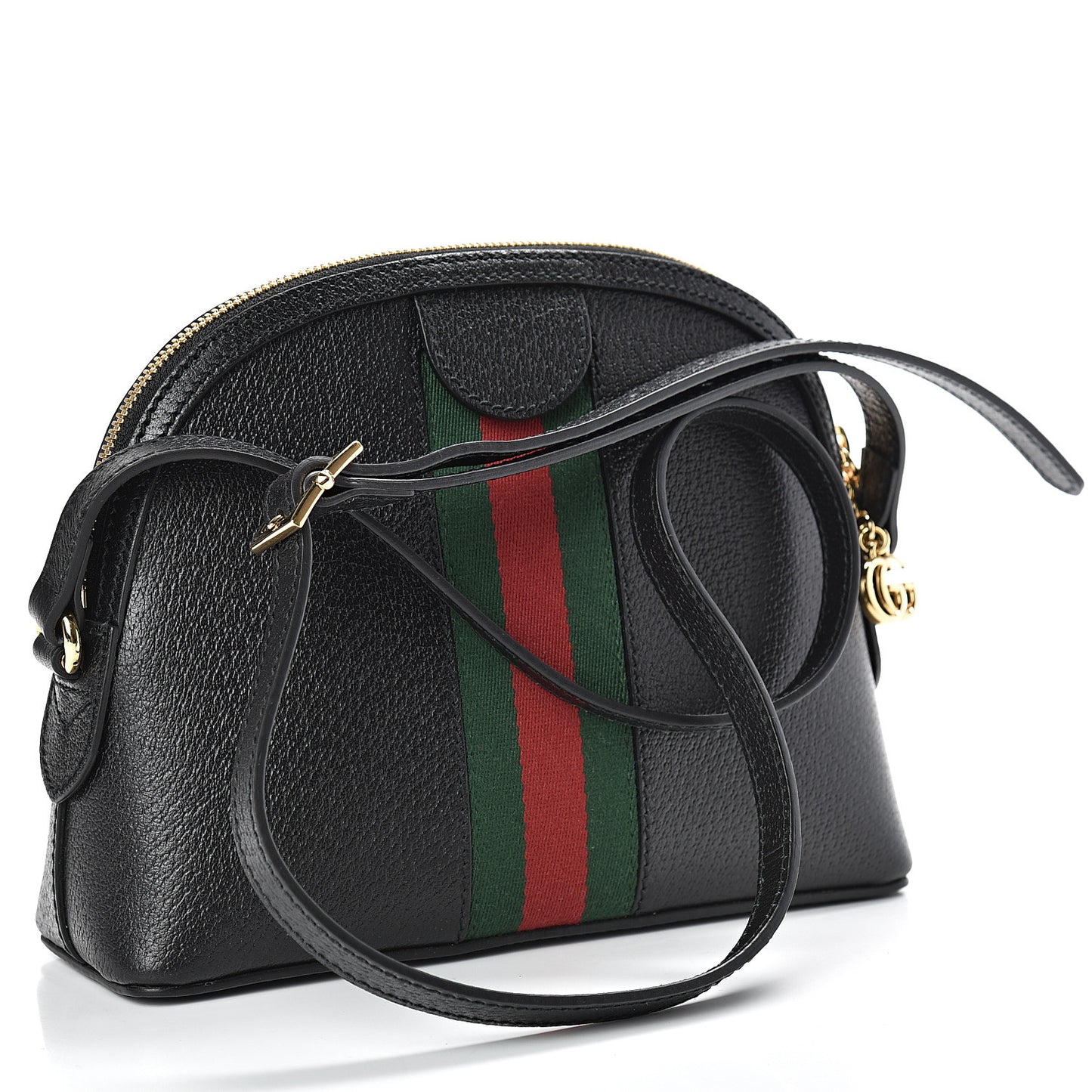 Calfskin GG Web Small Ophidia Dome Shoulder Bag Black