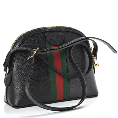 Gucci Calfskin GG Web Small Ophidia Dome Shoulder Bag Black 3 of 10