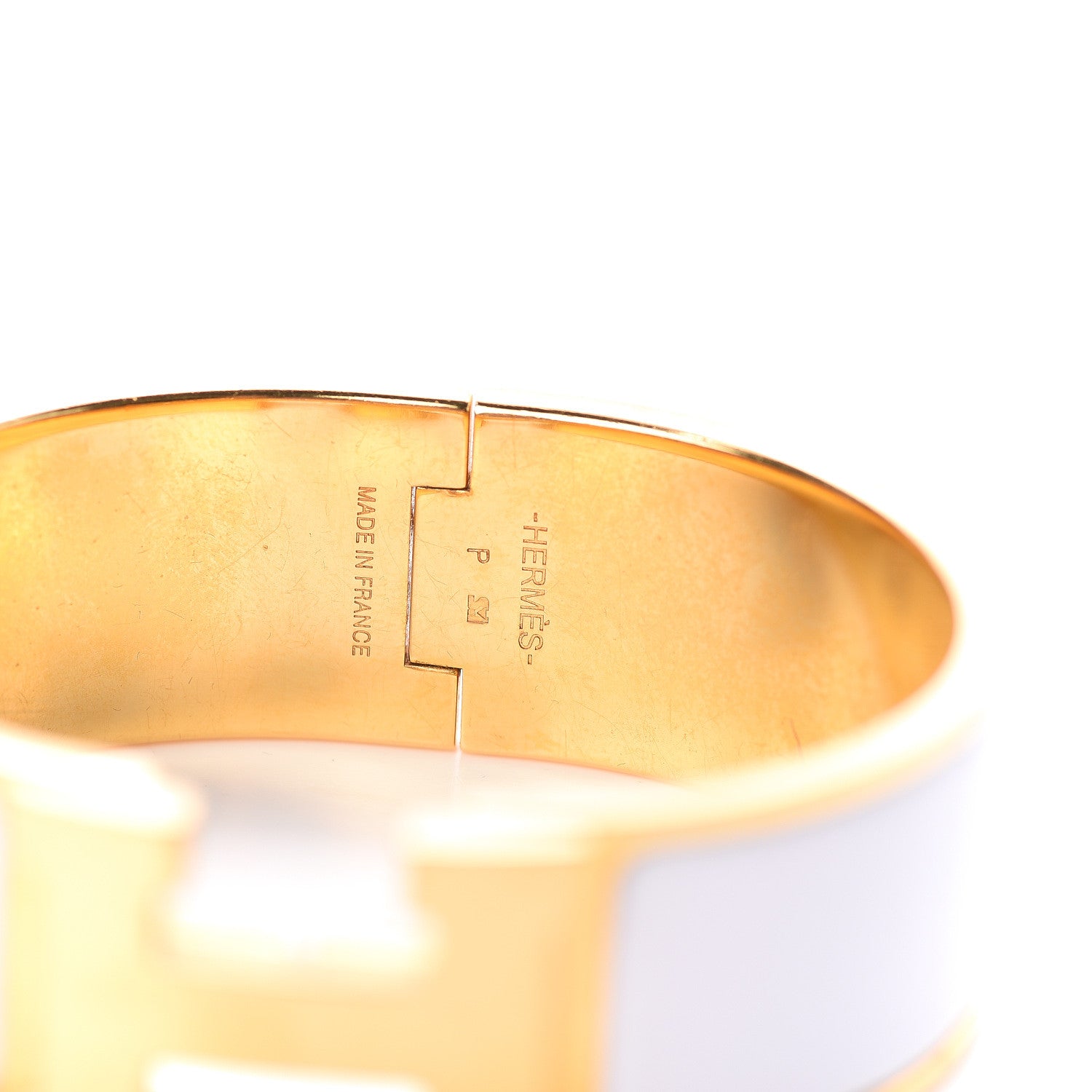 Hermes Enamel Wide Clic Clac H Bracelet PM White 3 of 3