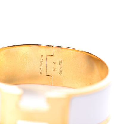 Hermes Enamel Wide Clic Clac H Bracelet PM White 3 of 3