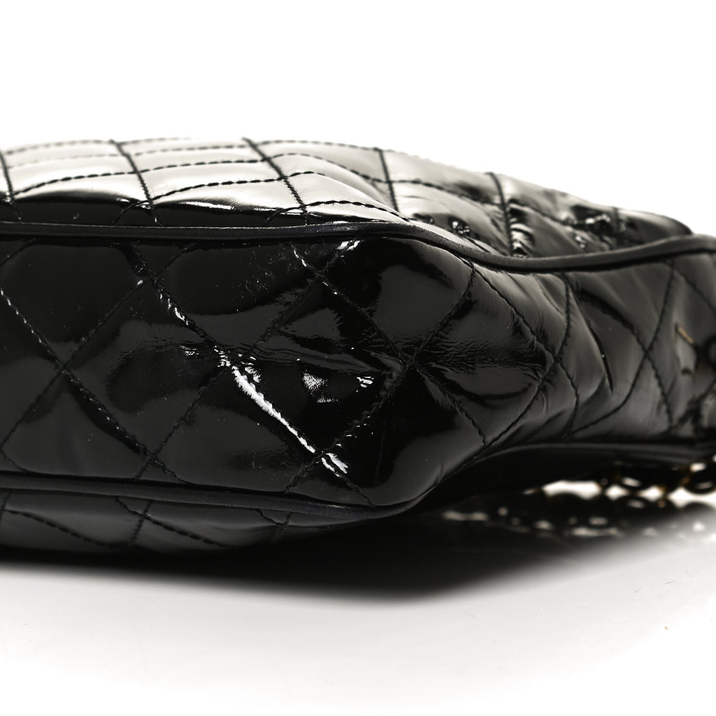 Patent Quilted Tassel Camera Case Black