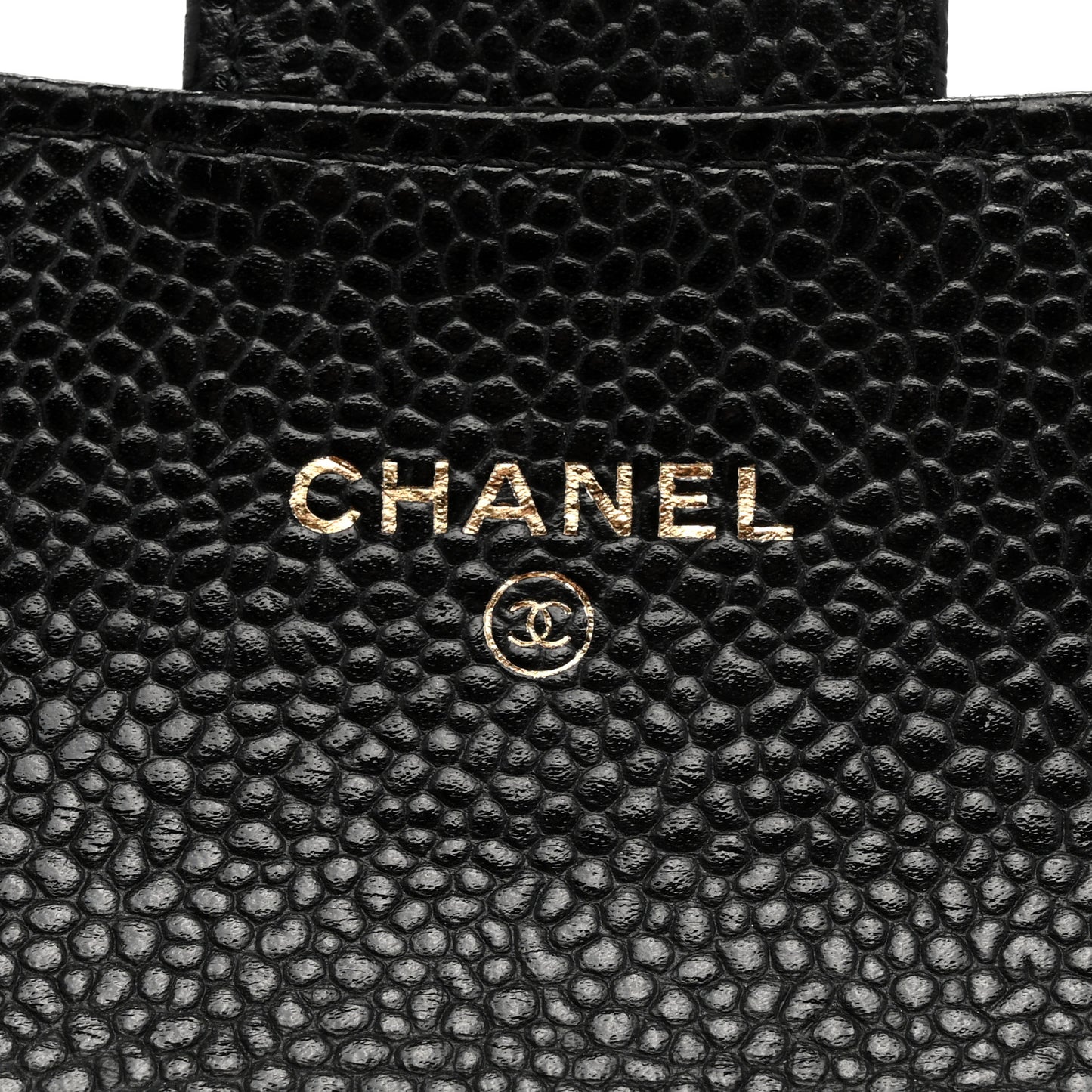 Caviar Quilted Flap Card Holder Wallet Black