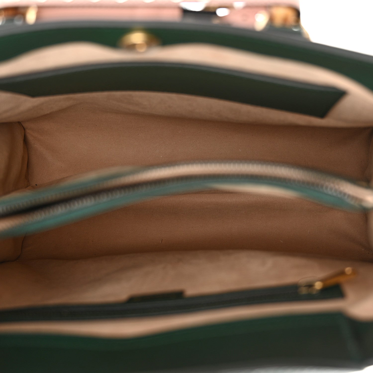 Gucci X Adidas Textured Dollar Calfskin Stripe Studded Large Diana Tote Bag Green Multicolor 7 of 10