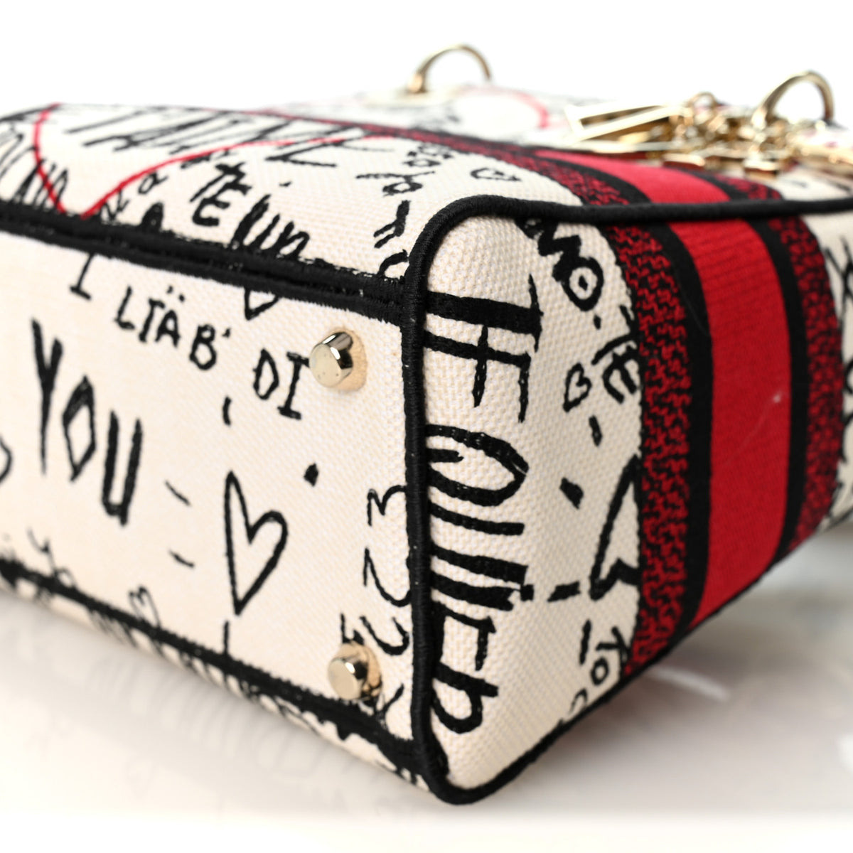 Christian Dior Canvas Medium DiorAmour Graffiti Lady D-Lite Latte 17 of 17