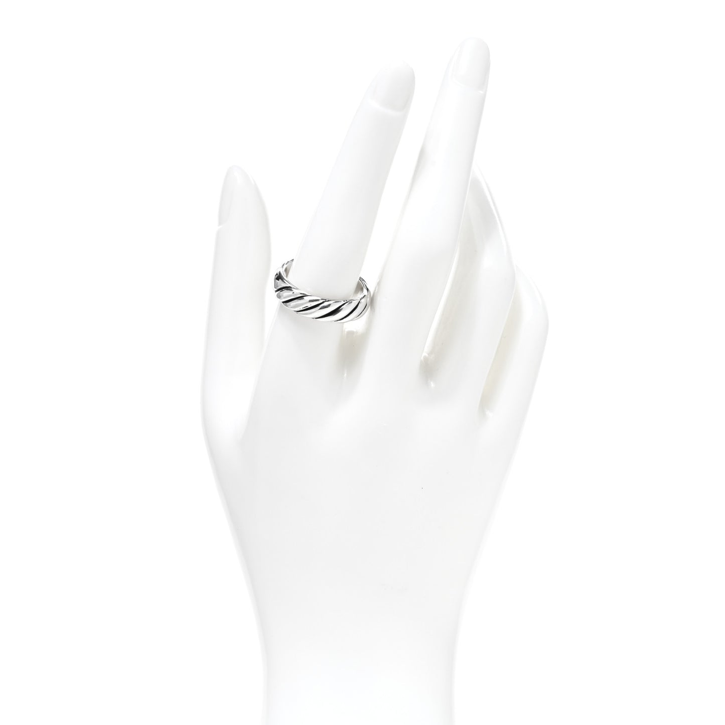 Sterling Silver 6mm Sculpted Cable Band Ring 60 9