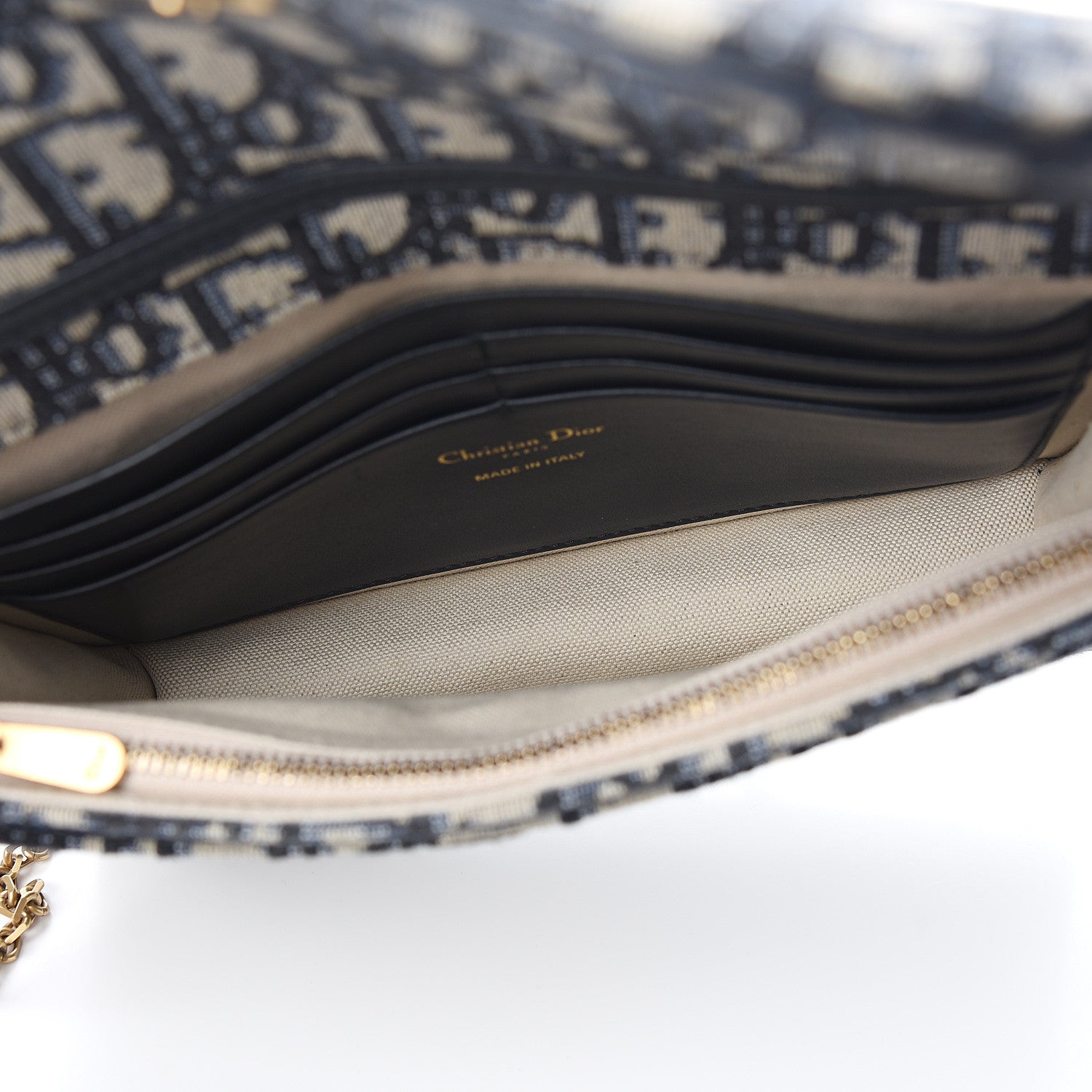 Christian Dior Oblique Saddle Chain Pouch Blue 4 of 9
