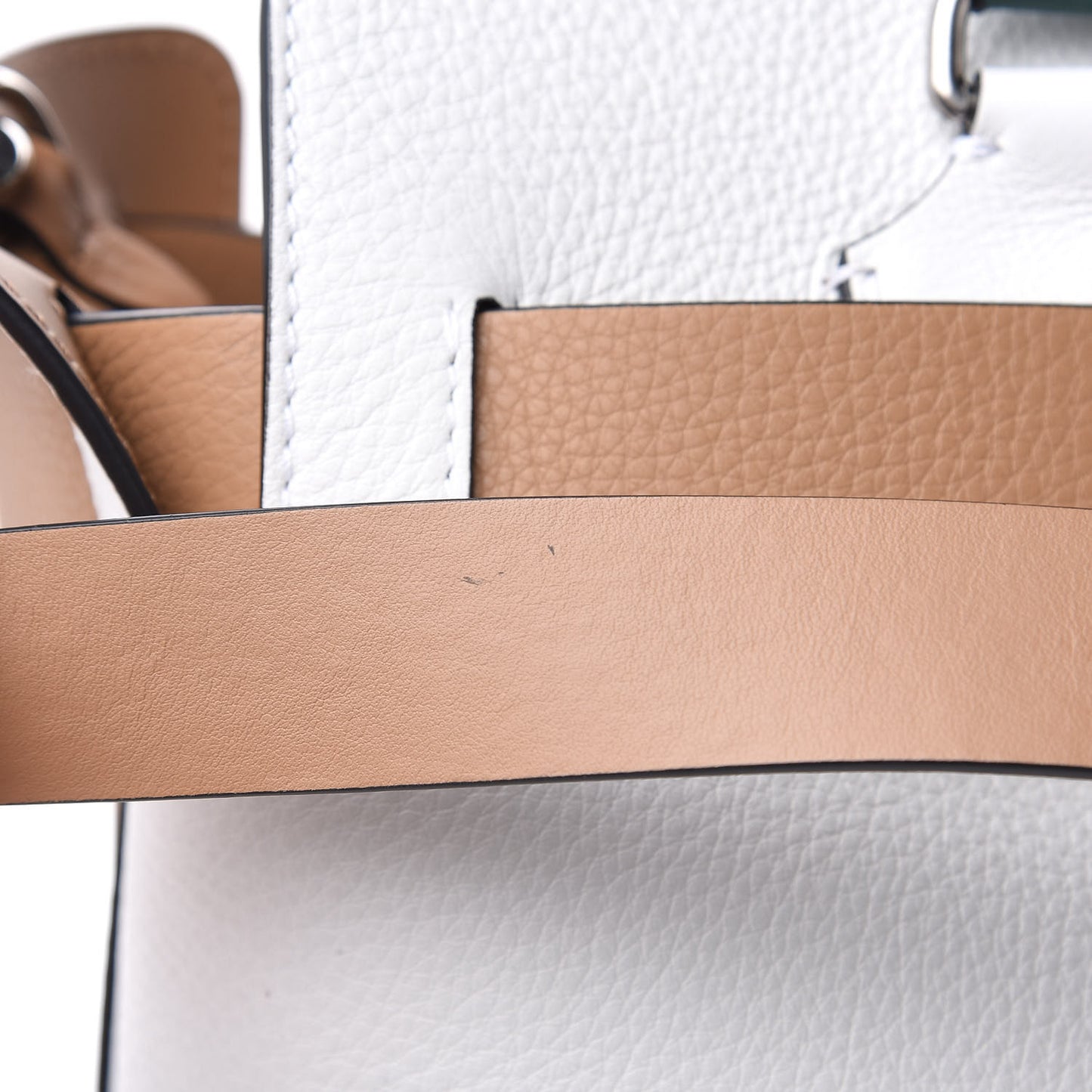 Soft Grain Calfskin Medium Belt Bag Light Camel Chalk White