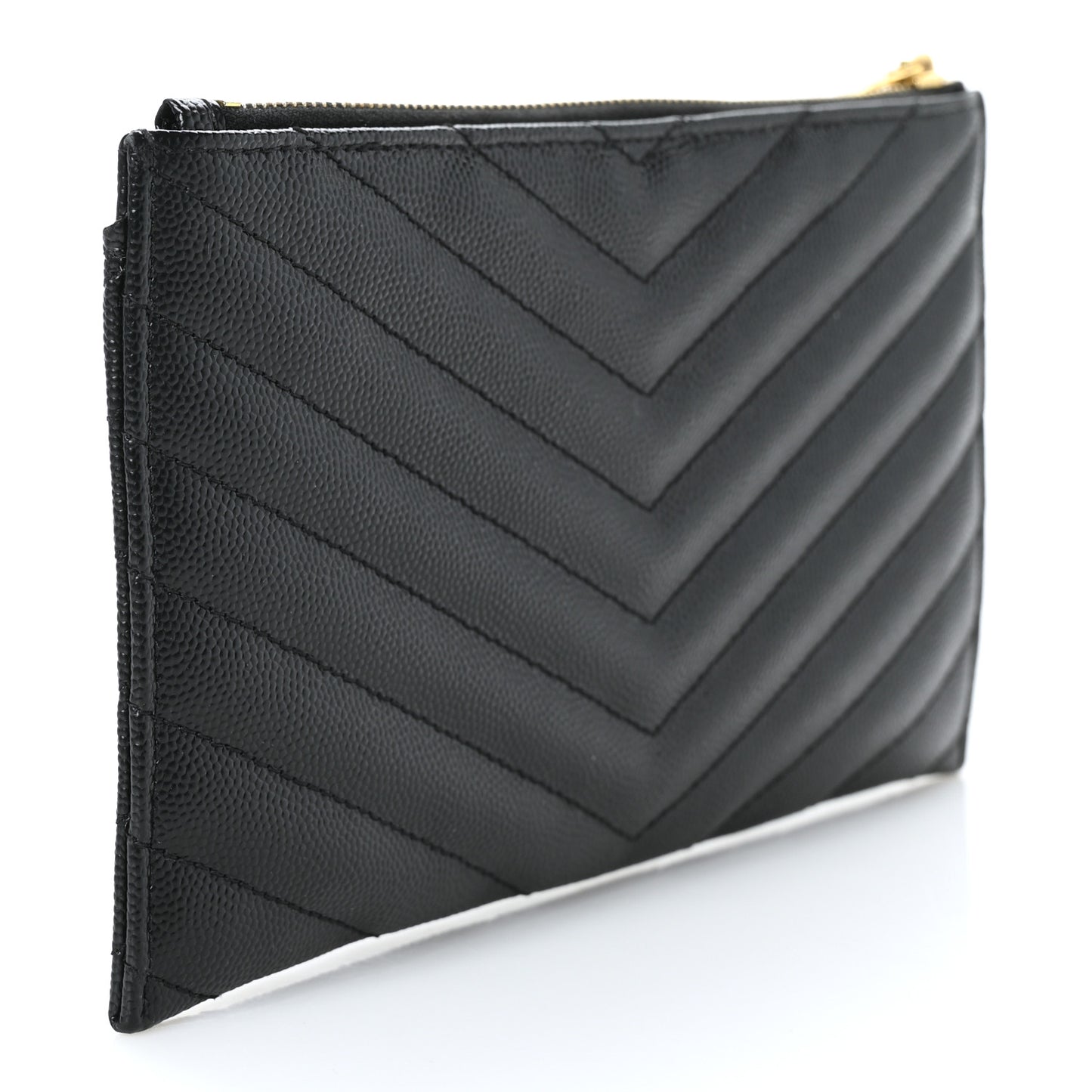 Grain De Poudre Chevron Monogram Bill Pouch Black