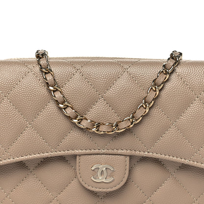Chanel Caviar Quilted Flap Phone Holder With Chain Beige 9 of 12