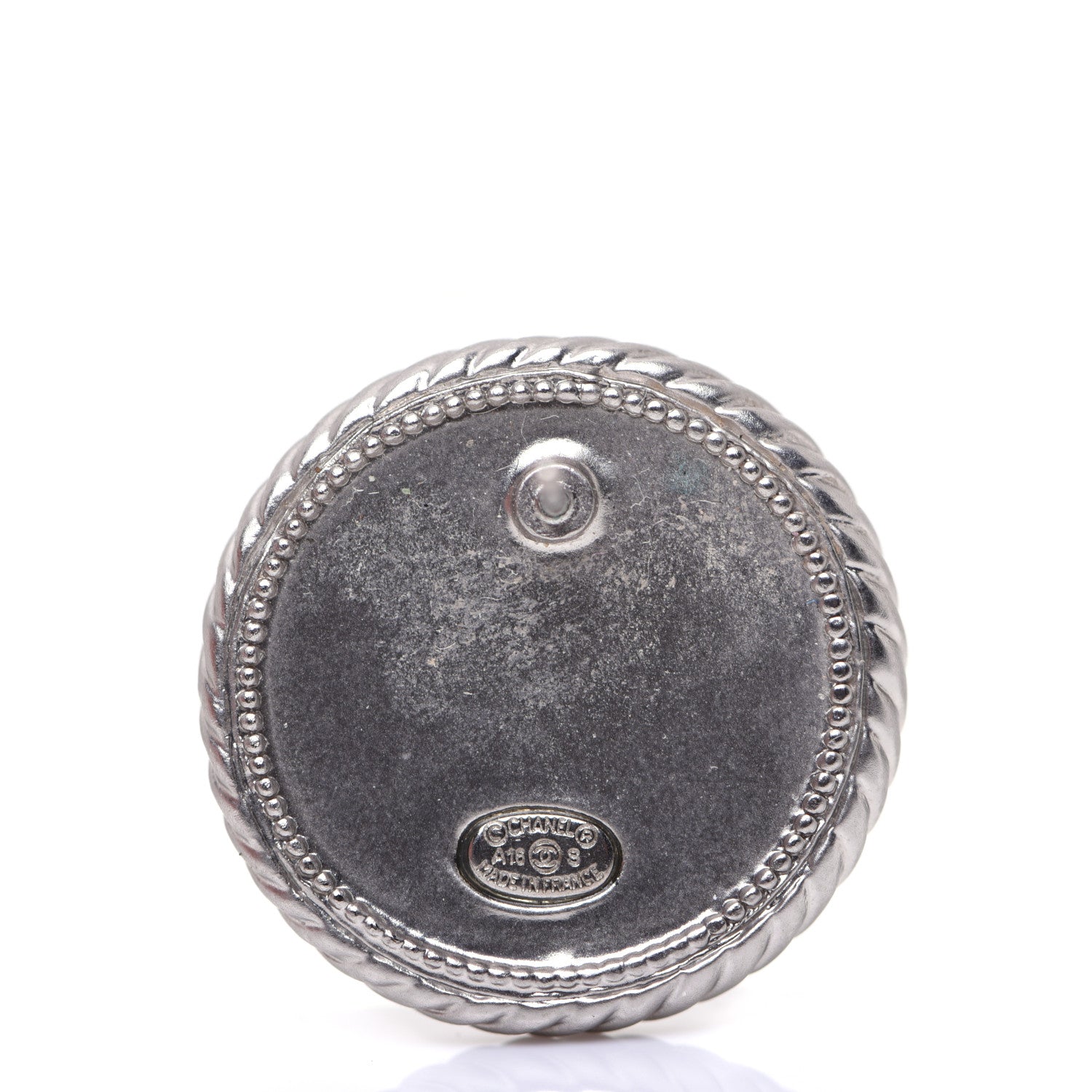 Chanel Crystal CC Round Earrings Silver 6 of 7
