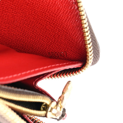 Louis Vuitton Damier Ebene Clemence Wallet Cherry 7 of 9