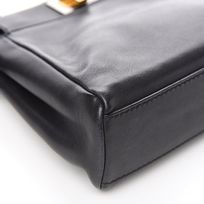 Fendi Vitello Saddle Mini Peekaboo Iconic Satchel Black 8 of 12