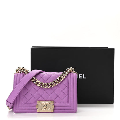 Chanel Caviar Quilted Small Boy Flap Violet 10 of 10