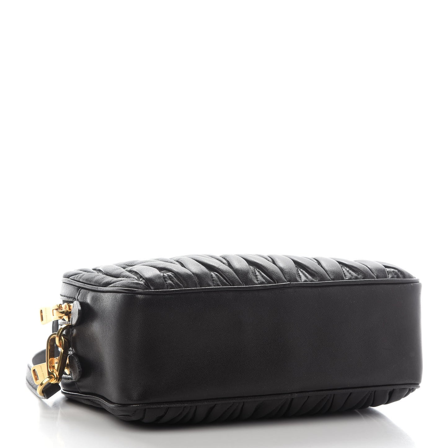 Nappa Matelasse Double Zip Pochette Clutch Black