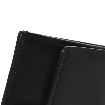 Fendi Nappa Matisse FF Diagonal Embossed Fold Over Card Holder Wallet Black 5 of 8