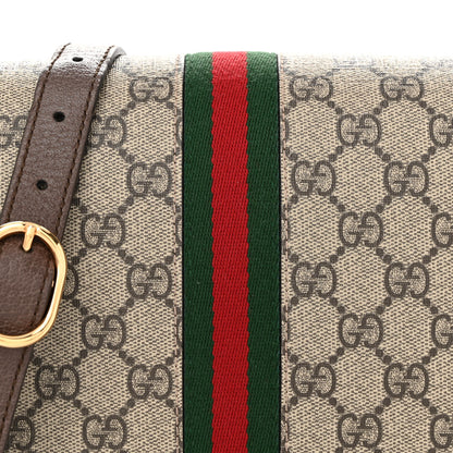 Gucci GG Supreme Monogram Web Small Ophidia Flap Messenger Bag Brown 8 of 16