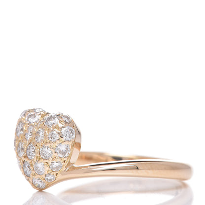 Cartier 18K Yellow Gold Diamond Heart Ring 48 4.5 4 of 6