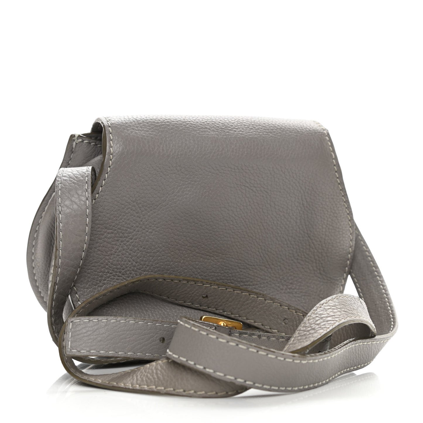 Calfskin Mini Marcie Round Crossbody Bag Cashmere Grey