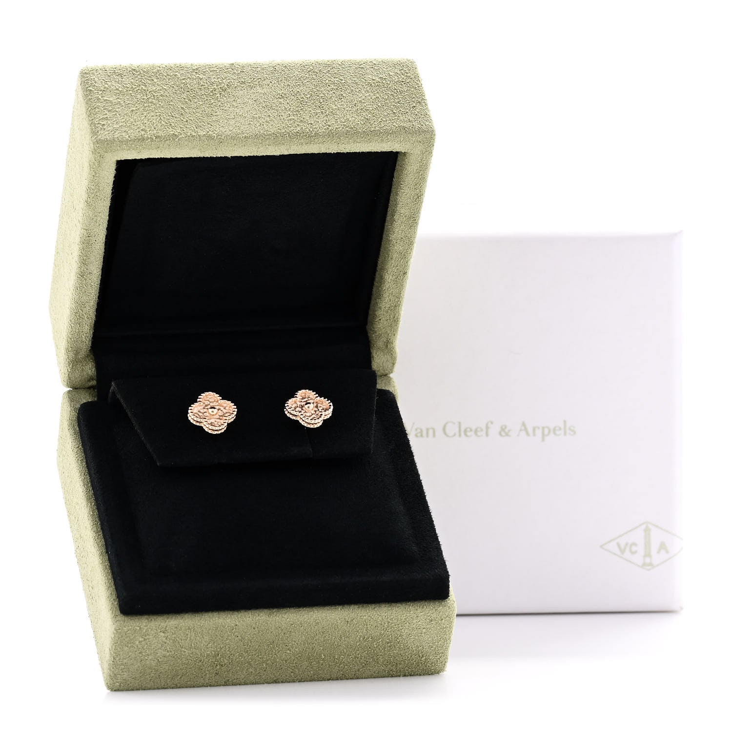 Van Cleef & Arpels 18K Rose Gold Sweet Alhambra Earrings 5 of 5