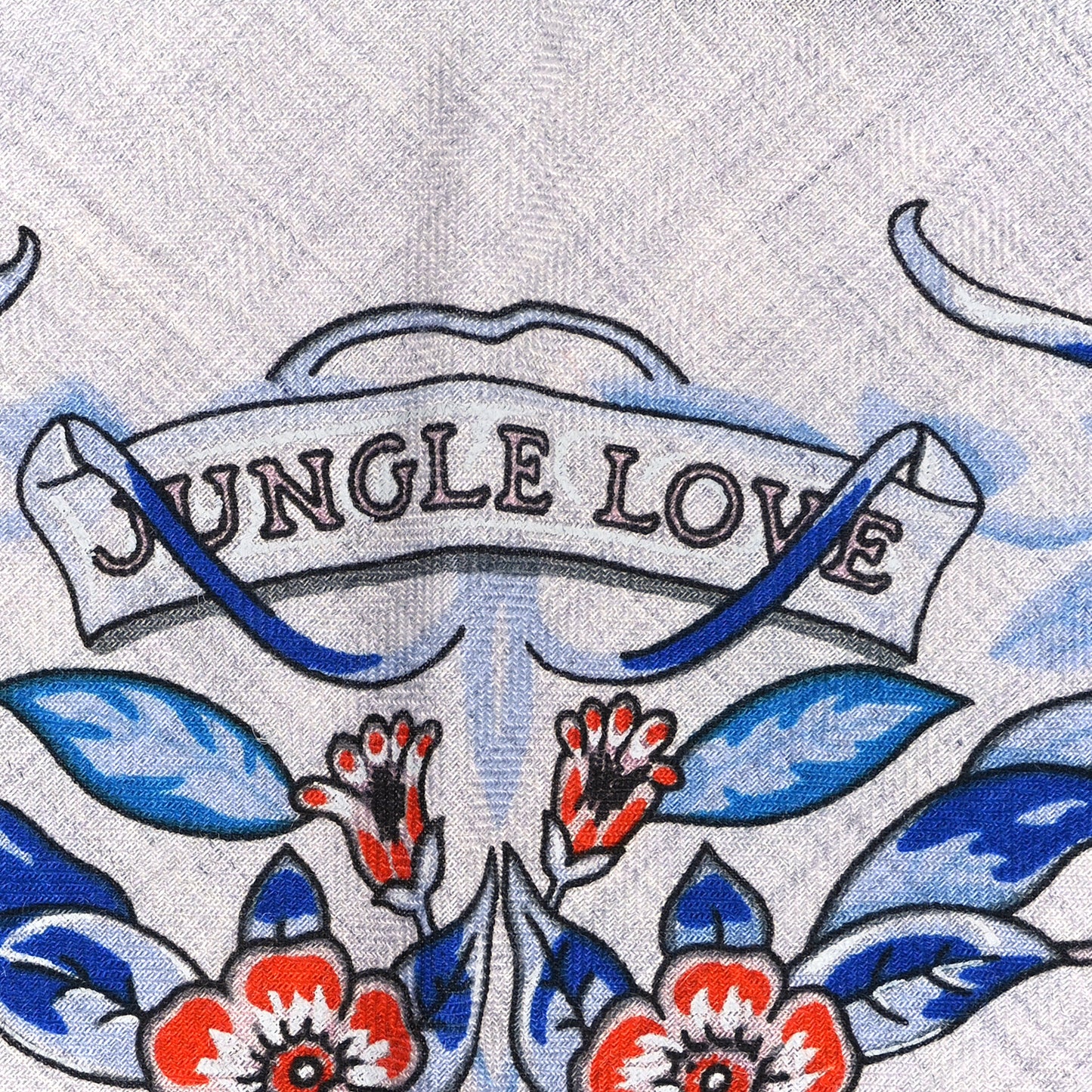 Cashmere Silk Jungle Love Giant Triangle Scarf Vert De Gris Gris