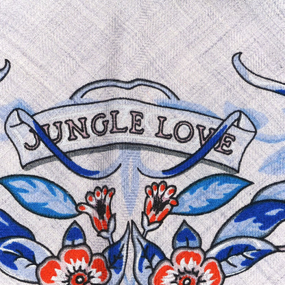 Hermes Cashmere Silk Jungle Love Giant Triangle Scarf Vert De Gris Gris 5 of 5