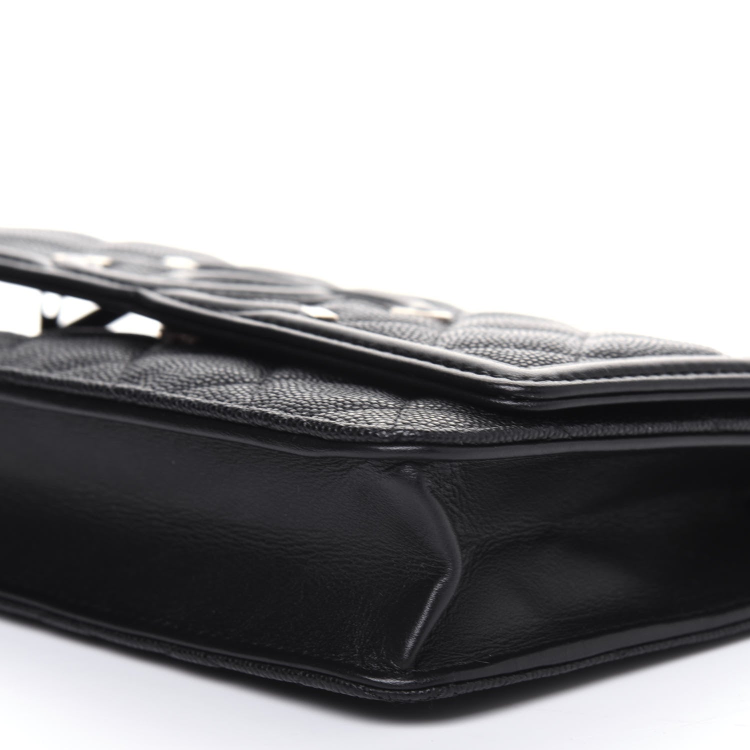 Chanel Caviar Quilted CC Filigree Wallet On Chain WOC Black 11 of 13