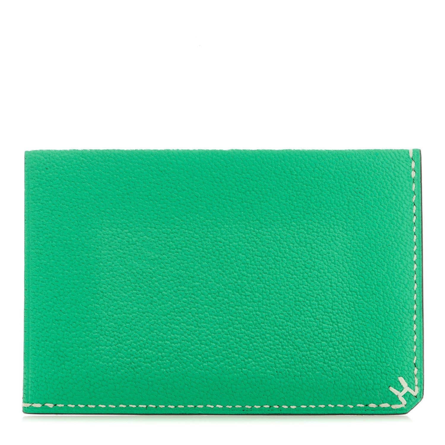 Hermes Chevre Mysore Sellier Card Holder Vert Comics Vert Fizz 1 of 12