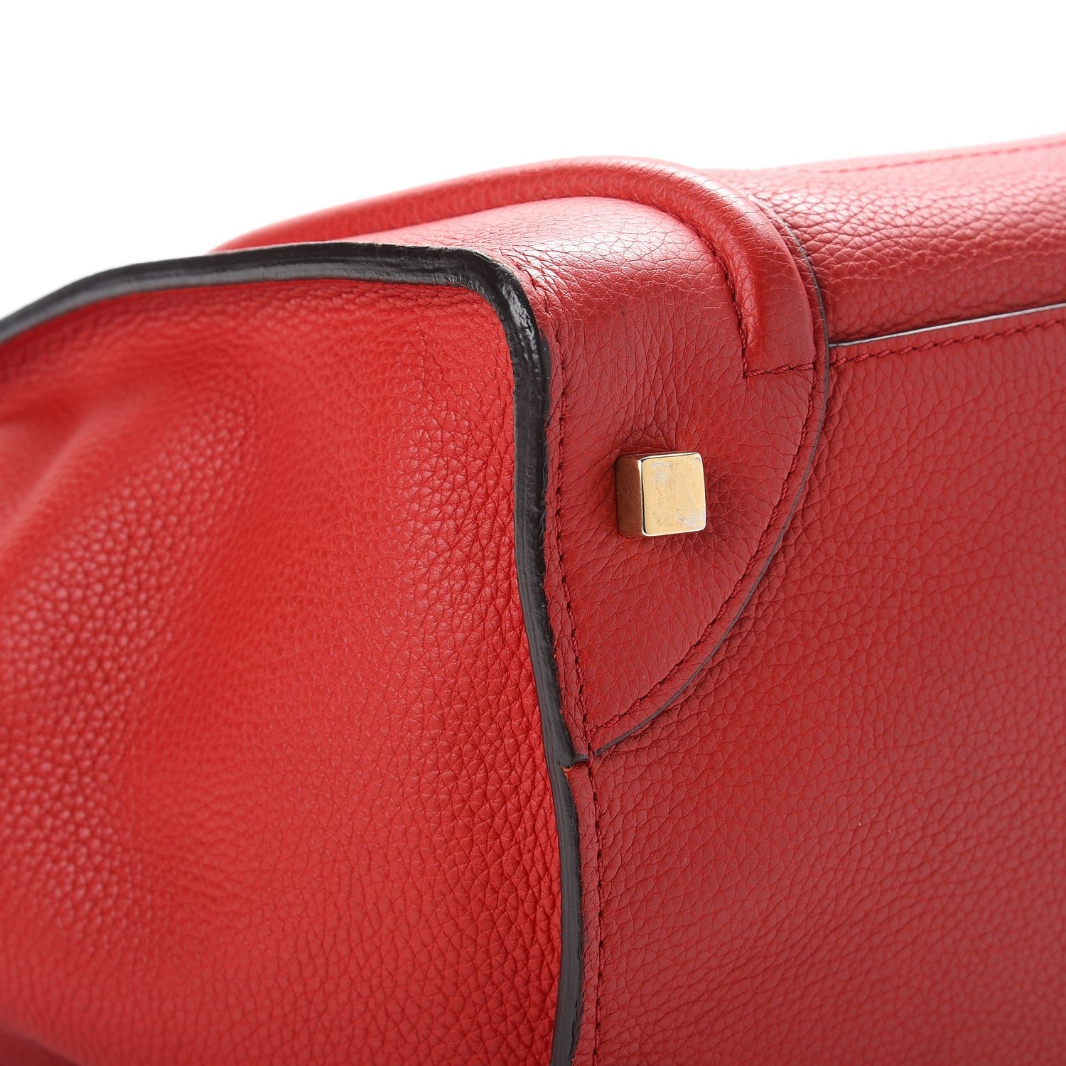 Celine Drummed Calfskin Mini Luggage Coquelicot 15 of 19