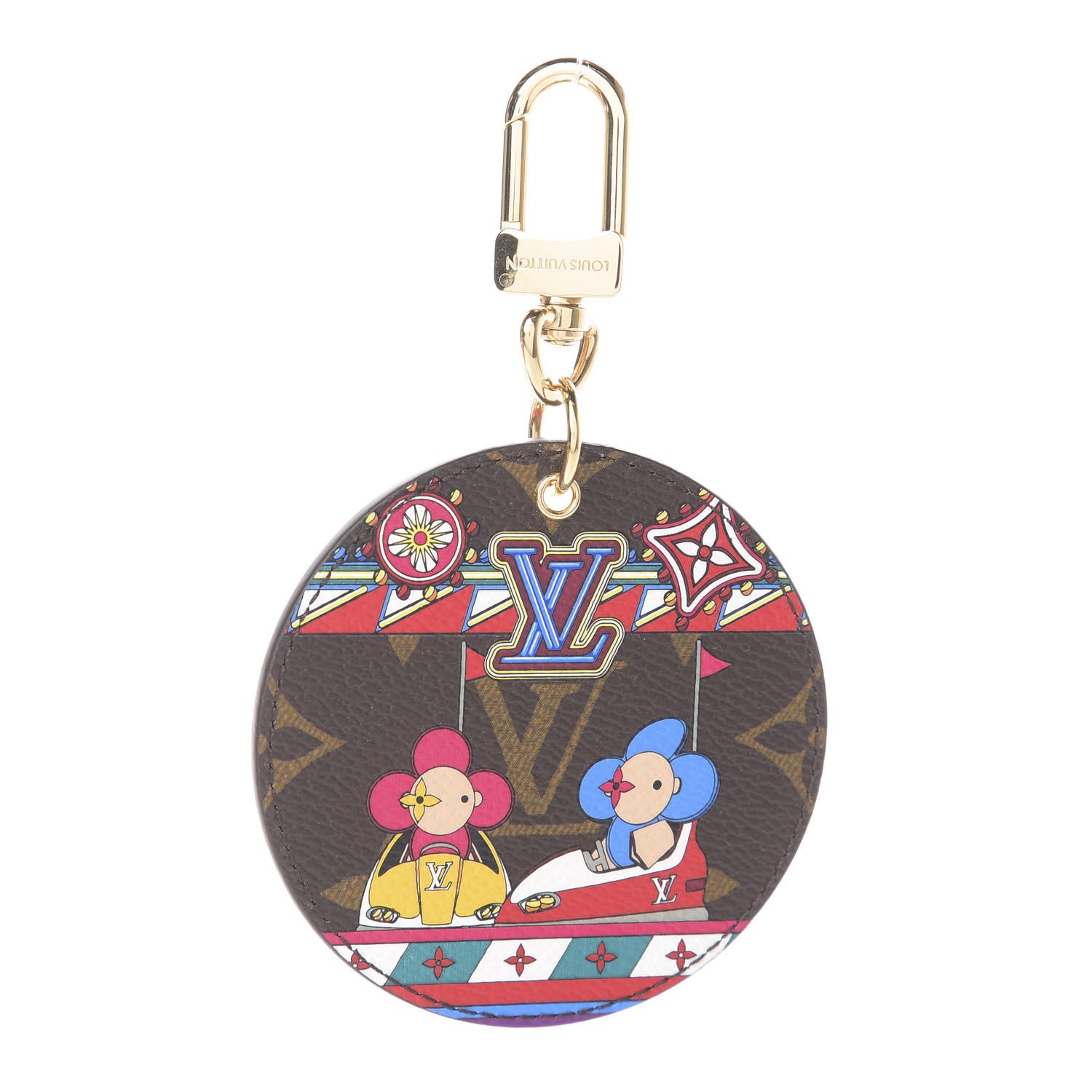 Louis Vuitton Monogram 2020 Christmas Animation Bumper Cars Bag Charm Key Ring Coquelicot 1 of 4