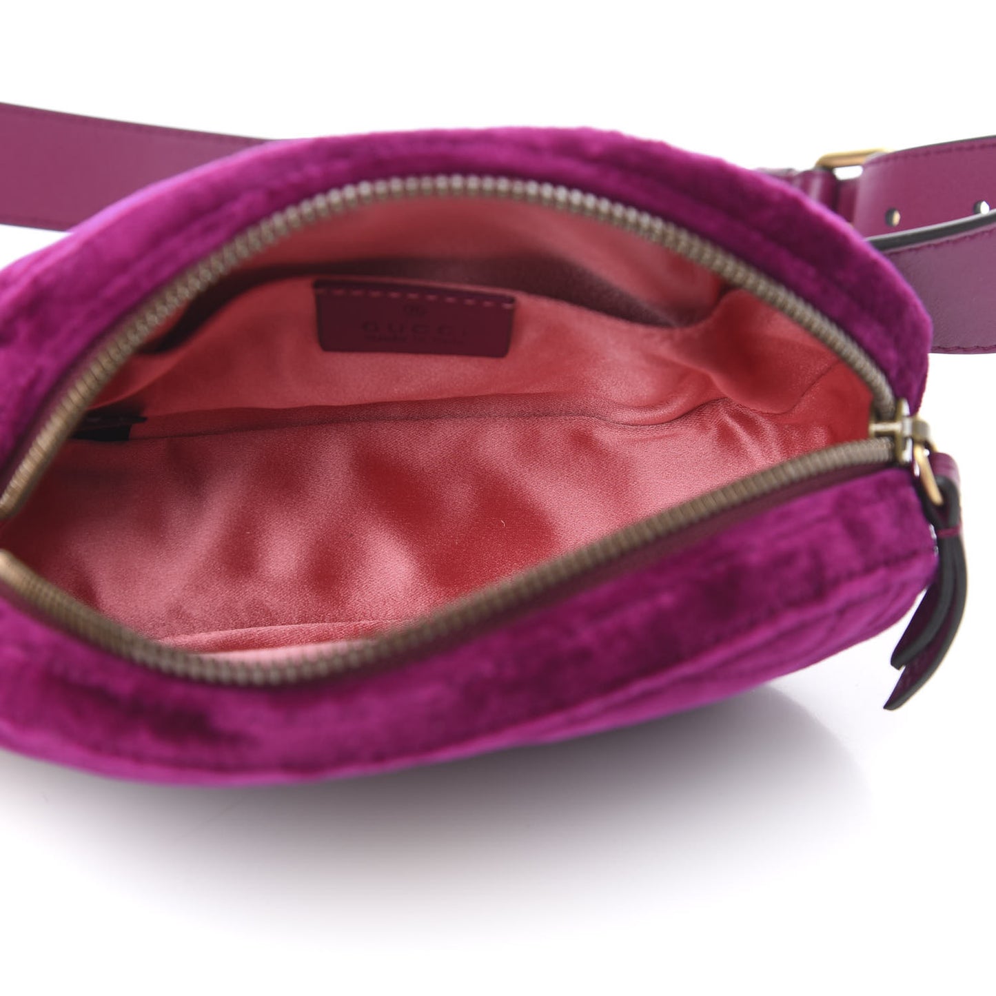 Velvet Matelasse GG Marmont Belt Bag 85 34 Fuchsia Violet Cyclamen