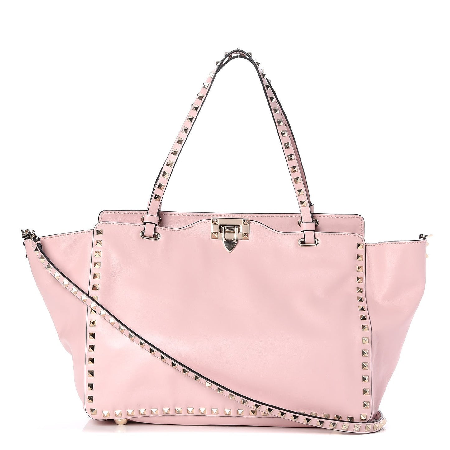 Vitello Medium Rockstud Tote Water Rose
