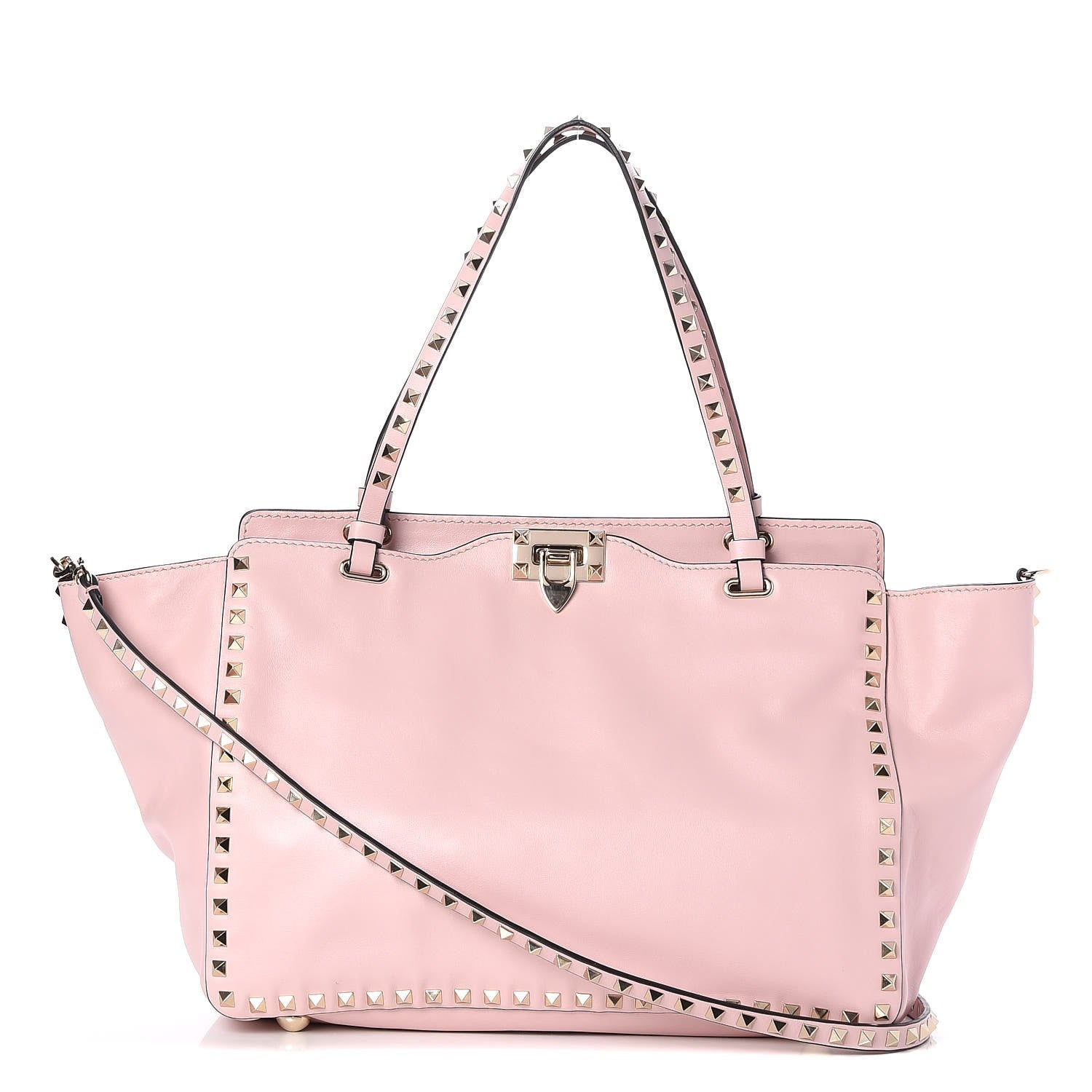 Valentino Garavani Vitello Medium Rockstud Tote Water Rose 1 of 7
