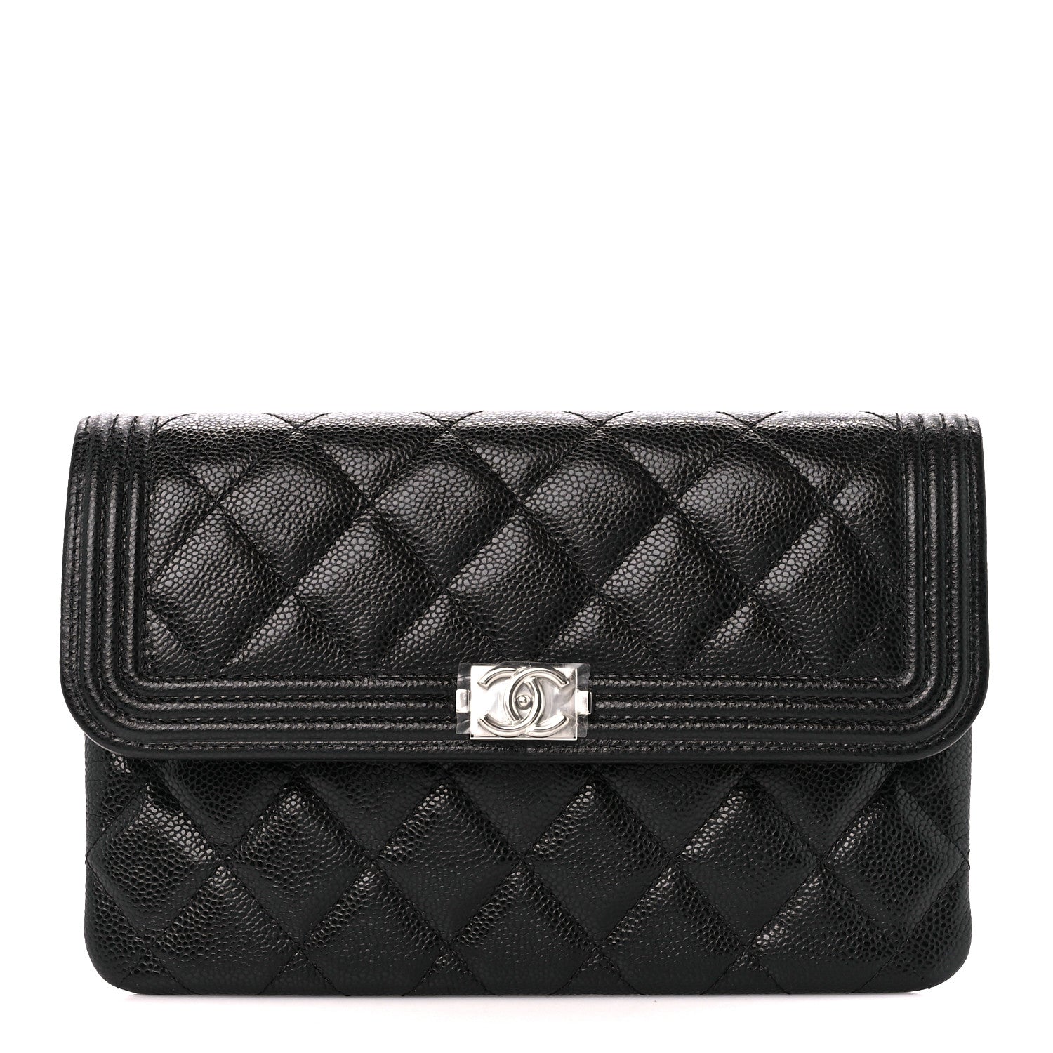 Chanel Caviar Quilted Boy Flap Clutch Black 1 of 11