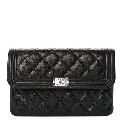 Chanel Caviar Quilted Boy Flap Clutch Black 1 of 11