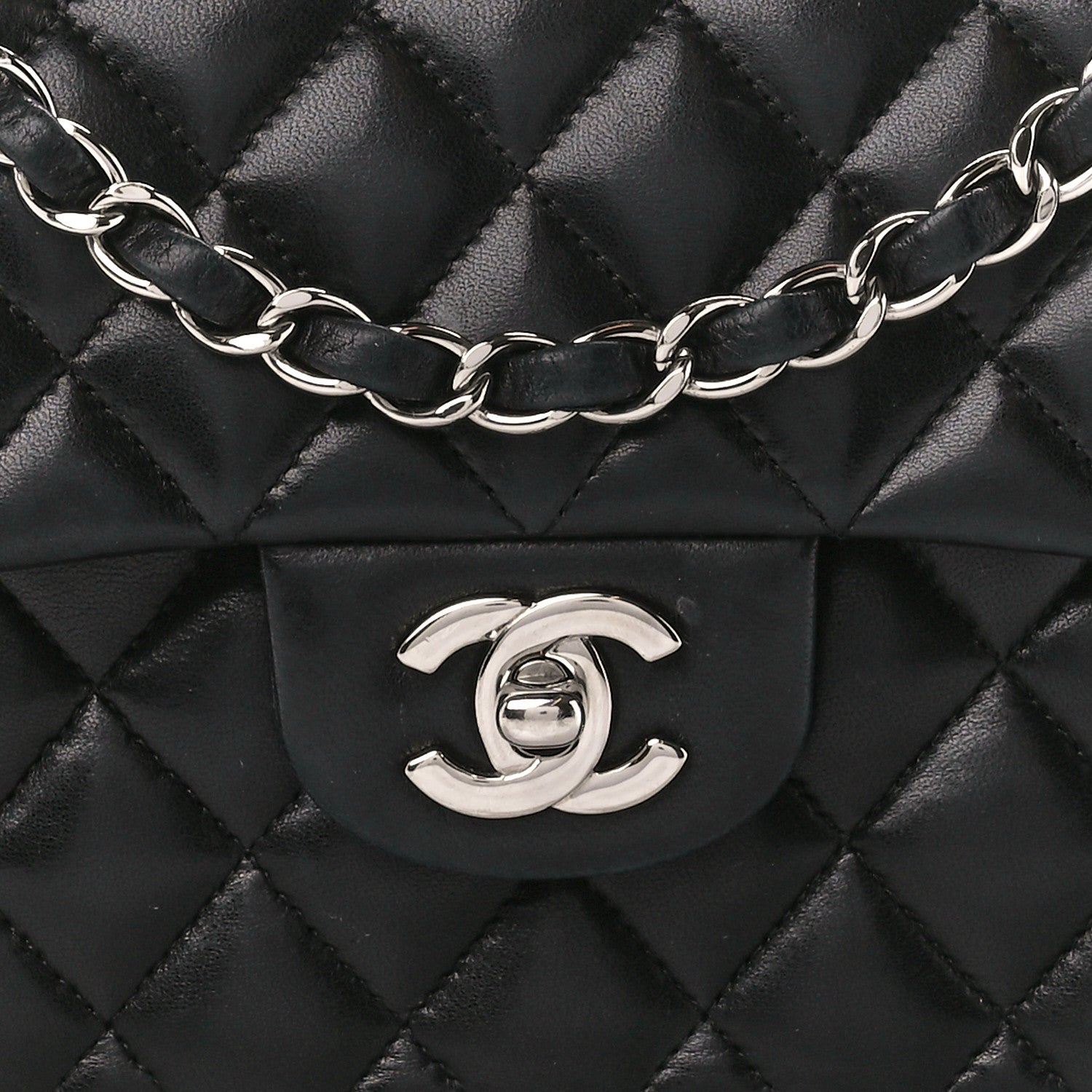 Chanel Lambskin Quilted Small Double Flap Black 9 of 15