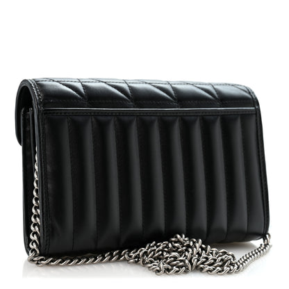 Gucci Calfskin Matelasse Aria GG Marmont Chain Wallet Black 3 of 13