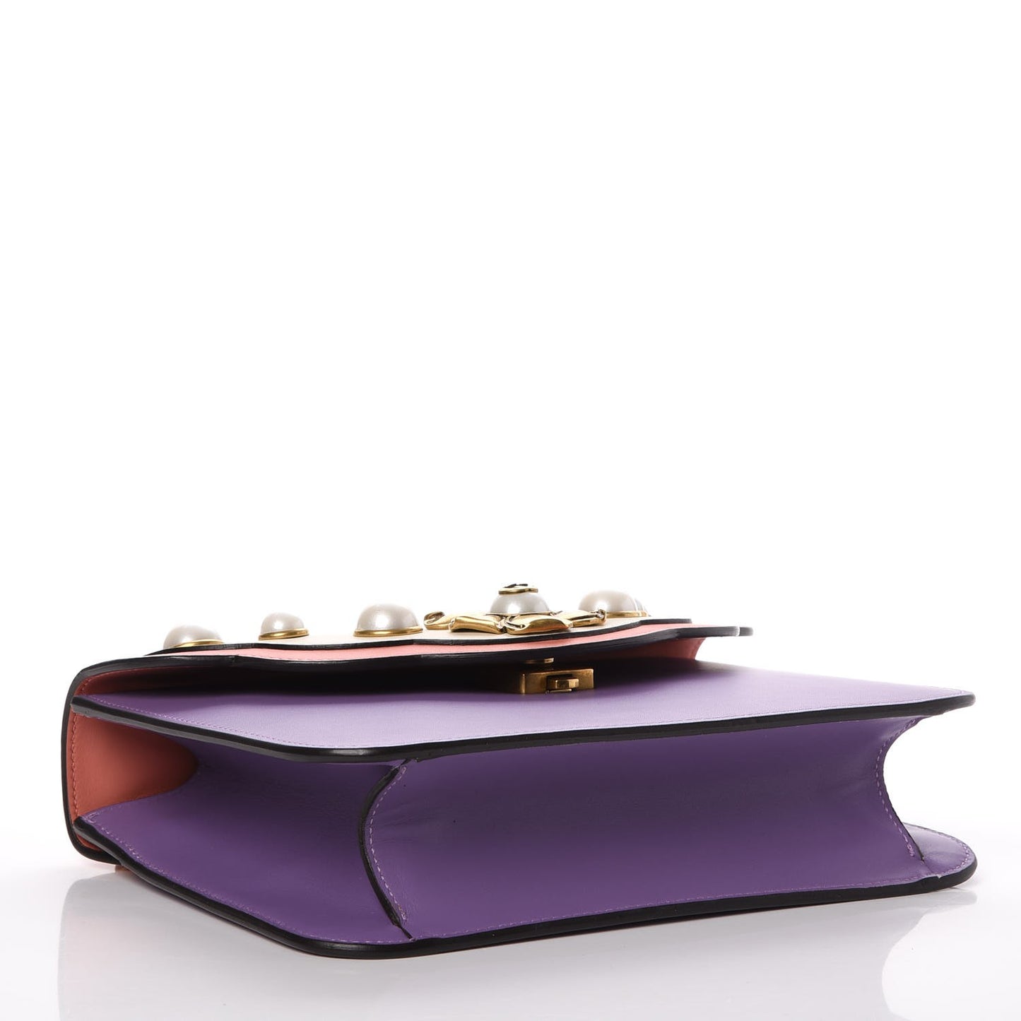 Calfskin Peony Medium Chain Shoulder Bag Purple