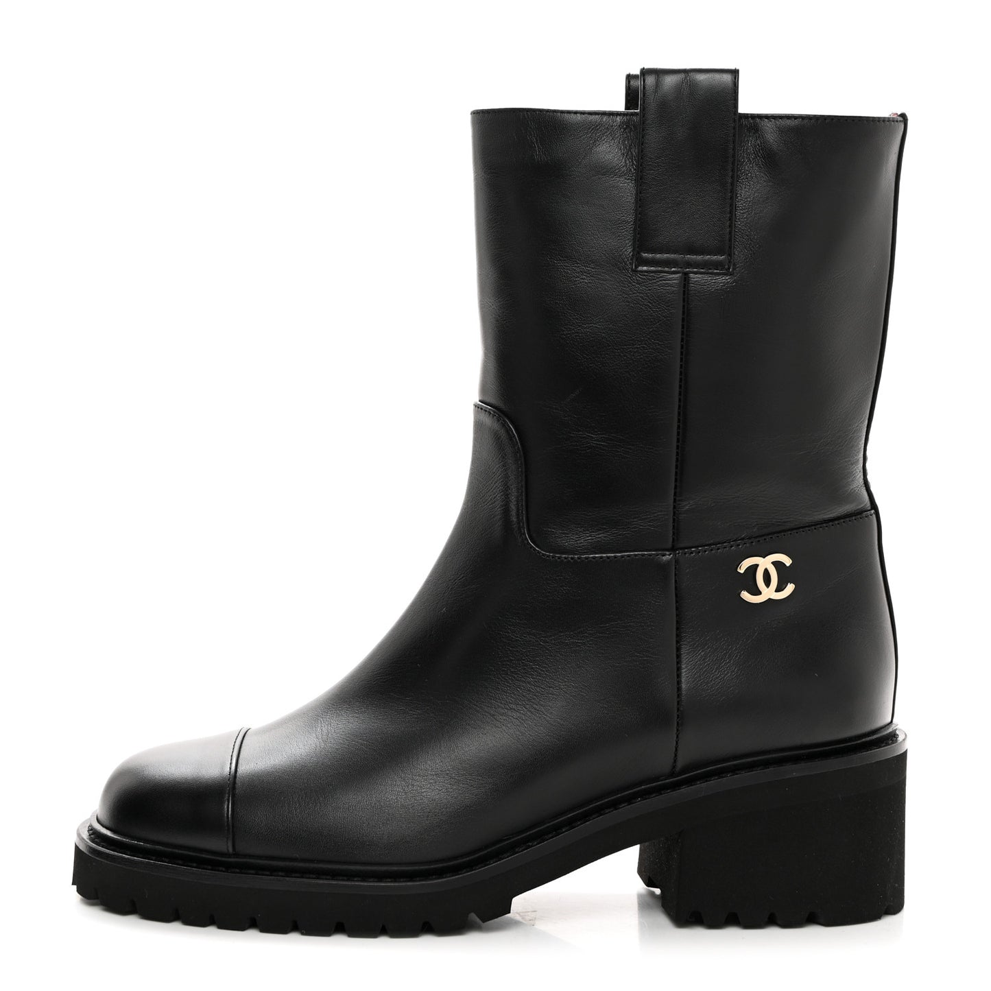 Calfskin CC Ankle Boots 38 Black
