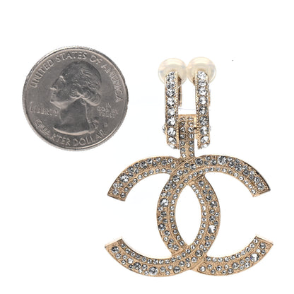 Chanel Crystal CC Clip On Earring Gold 2 of 4