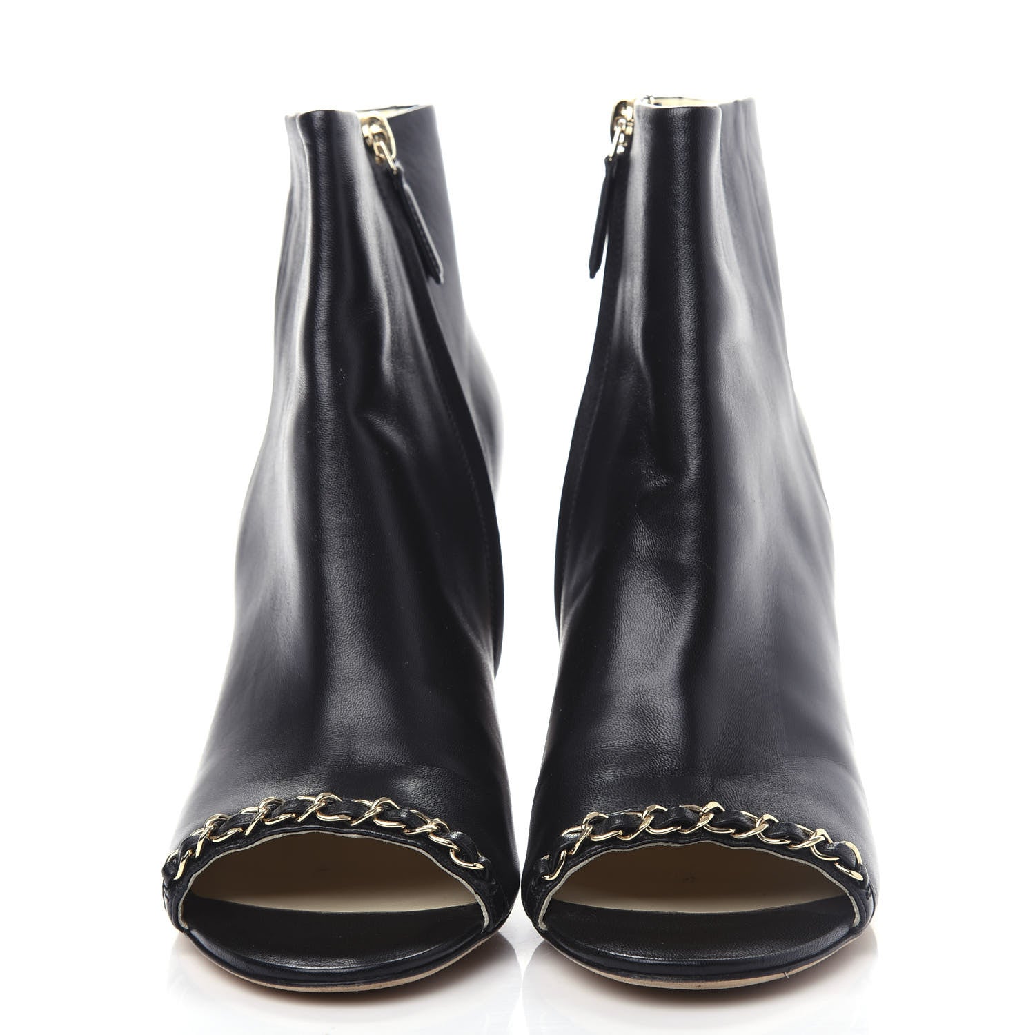 Chanel Lambskin CC Chain Short Boots 37 Black 5 of 11