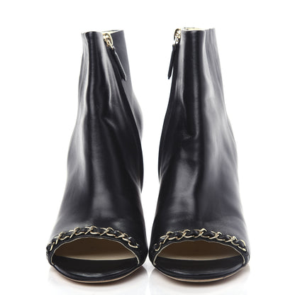 Chanel Lambskin CC Chain Short Boots 37 Black 5 of 11