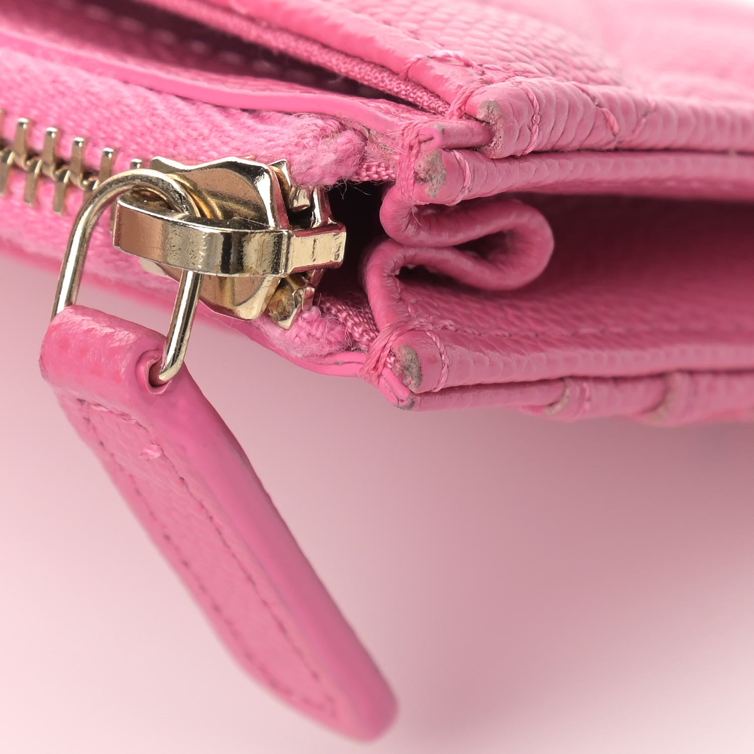 Chanel Caviar Quilted CC Zip Card Holder Pink 9 of 11