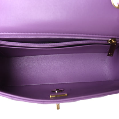 Chanel Lambskin Quilted Mini Rectangular Flap Purple 5 of 10