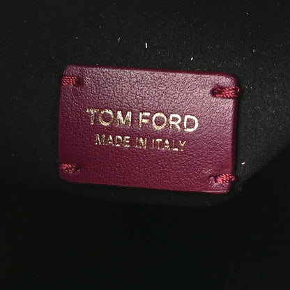 Tom Ford Calfskin Crocodile Embossed Mini Chain Bucket Bag Cranberry 6 of 8