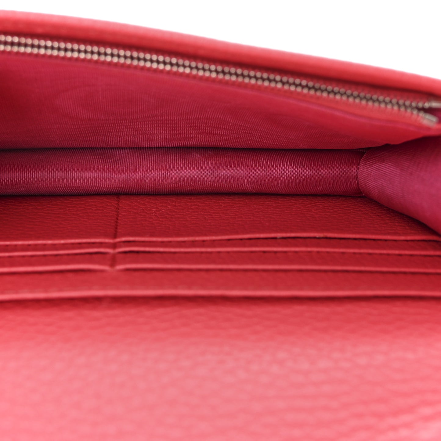Dollar Calfskin Enamel Monochrome Mini GG Marmont Chain Wallet Runway Coral