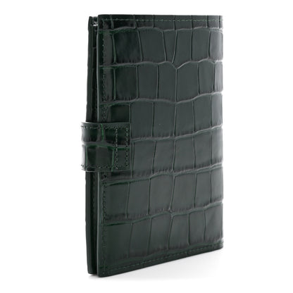 Chanel Calfskin Crocodile Embossed Crococo Passport Holder Emerald 3 of 8
