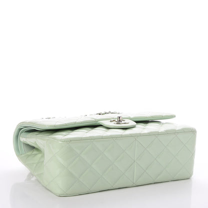 Chanel Patent Quilted Jumbo Double Flap Green 5 of 8